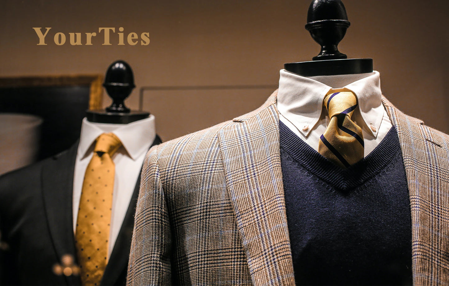 Luxury Yellow Striped Necktie with Pocket Square Cufflinks for Business Party Wedding Unique Design Paisley Tie for Man Gift
