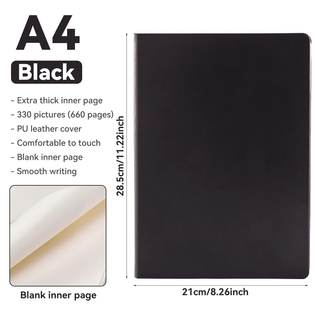 PU Leder Notizbuch A4/A5/A6 2025 - Super Thick 330 Seiten Sketchbook Schule Journal