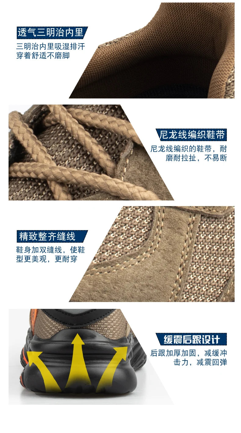 Work Sneakers for Men Safety Shoes Anti-smash Anti puncture Indestructible shoes Breathable comfort Steel Toe Protection Shoes