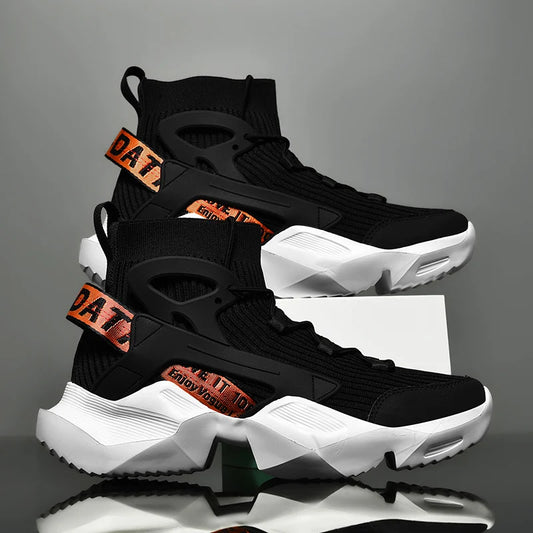 Fashion Men's Sneakers High Street Luxury Shoes Men Sock-like Comfy Sports Shoes Breathable Lightweight All-match Walking Shoes