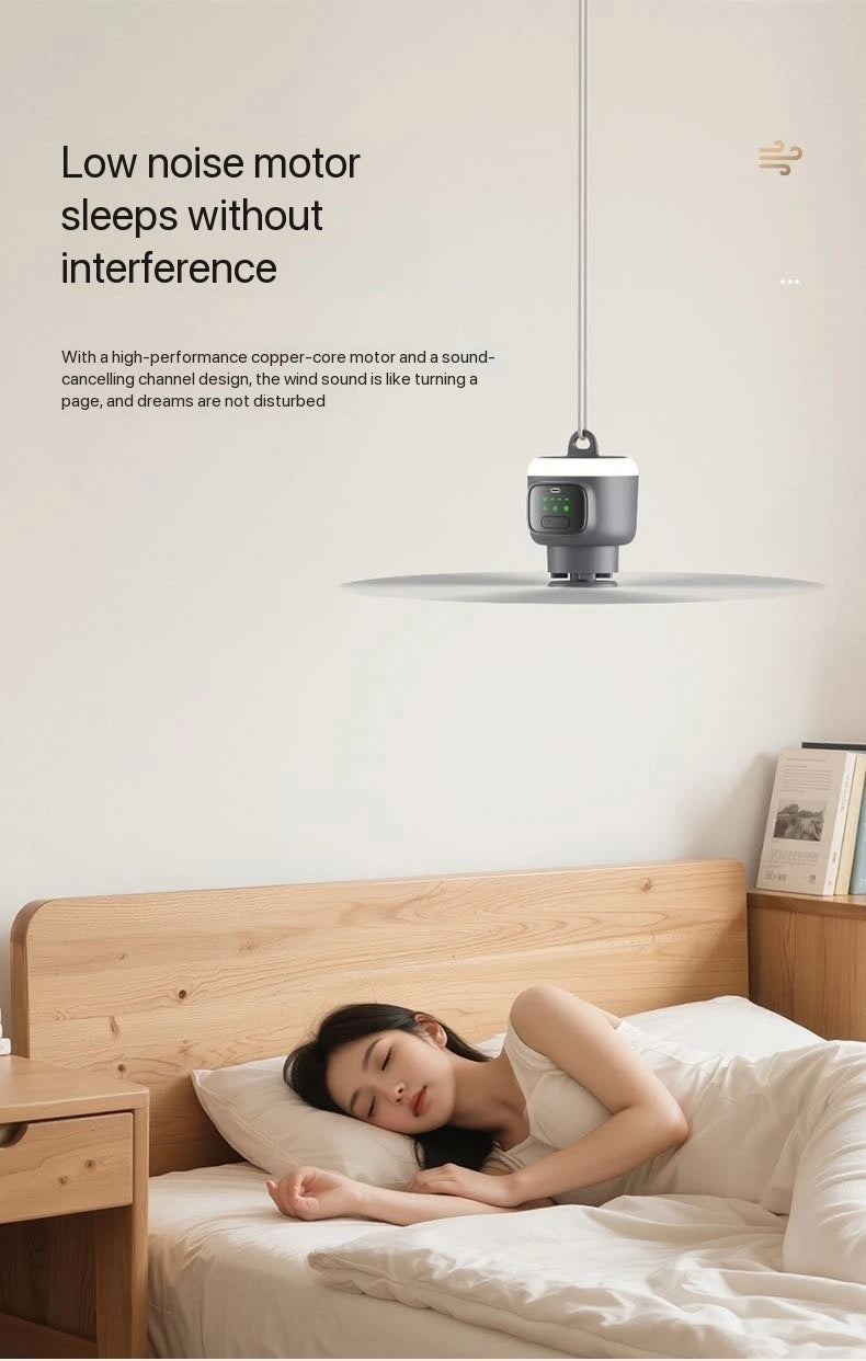 New Remote Control Mini Ceiling Fan USB Wireless Cooling Fan 12000mAh Portable LED Night Light Camping Fan with USB Ceiling Fan