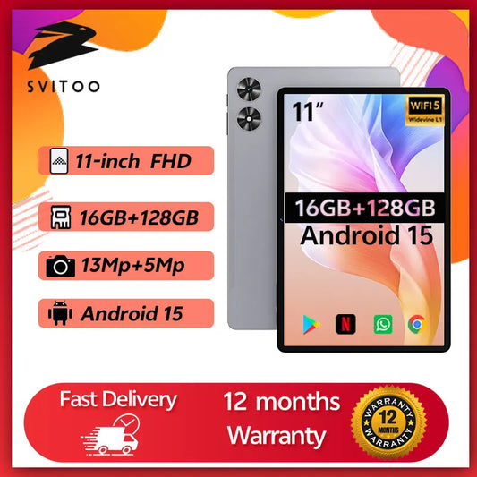 Tabletă SVITOO 11 inch cu Android Widevine L1 - 128GB 8000mAh