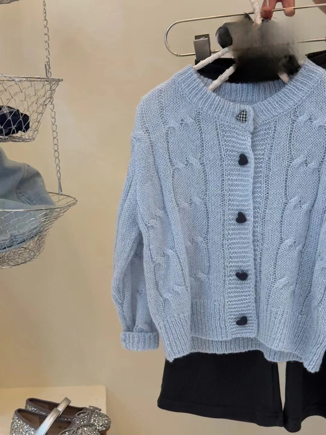 Luna Kids Liebe Knopf Strickjacke - dünn Unisex 3-12J