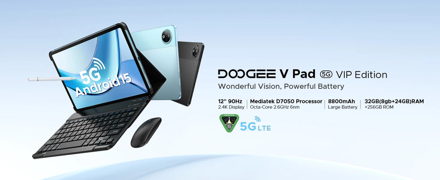 DOOGEE V Pad 5G Tablet - Speicher 256GB ROM Akku 8800mAh 12 Zoll