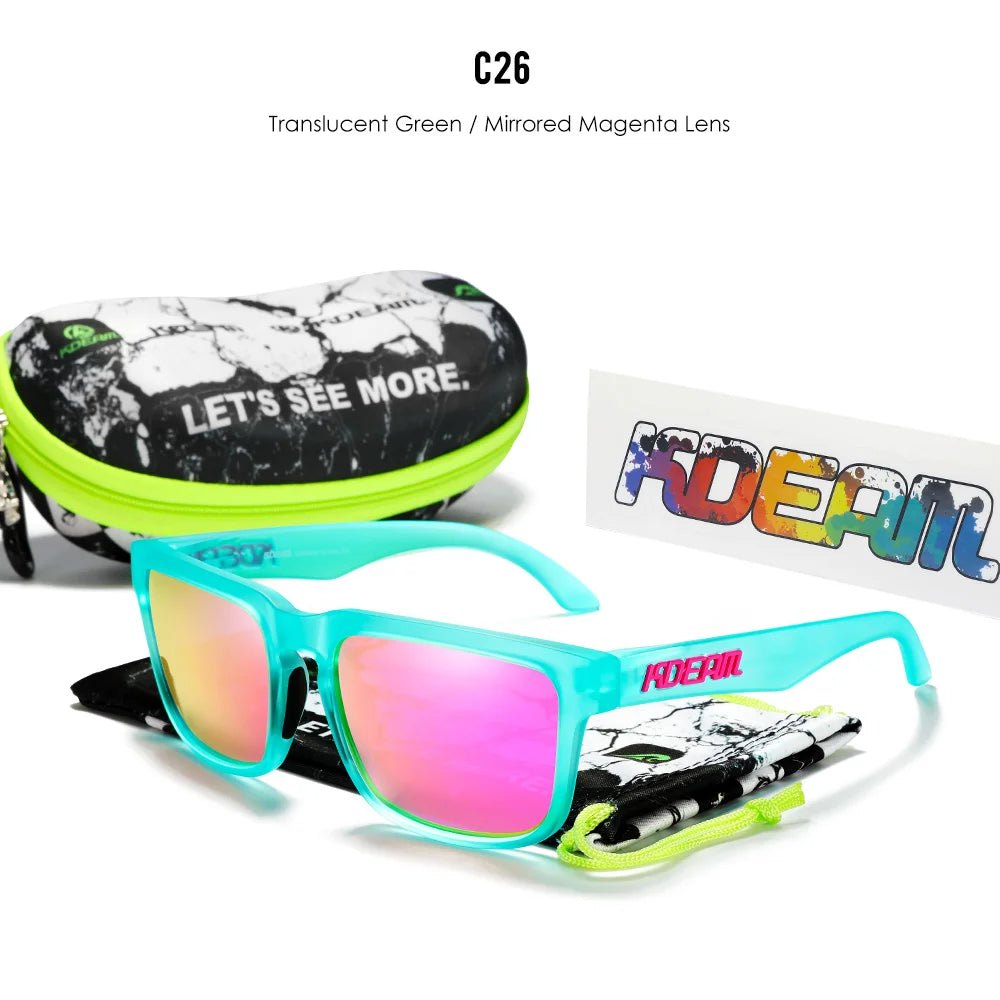 KDEAM Herren Polarisierte Sonnenbrille Quadratisch Casual Outdoor Sonnen Brille Frauen Unisex Sonnenbrille für Paare mit Neuer Verpackung