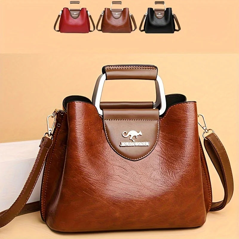 Premium Damen Mode Tote Tasche Mehrfach Taschen - Vintage Crossbody Täglich Handtasche - Handy Geldbörse