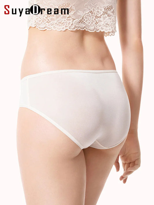 SuyaDream 3Stk/Los Frauen Höschen 100% Natürlich Seide Low-Rise Slips Gesund Basic Alltag Tragen Unterwäsche 2022 Neu Intimates