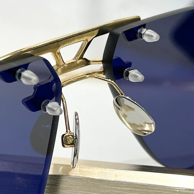 Luxury rimless polygon sunglasses – high street unisex eyewear