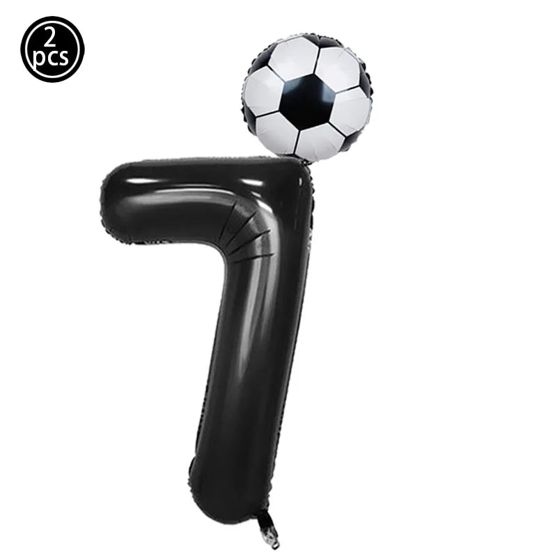 Baloane cu numere de fotbal 2025: Set folie verde 32" - Colecția Sports Party