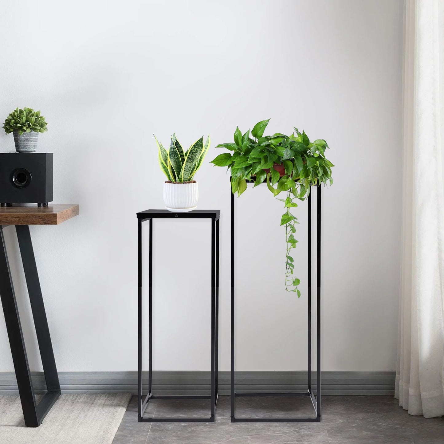 Bymaocar Pflanzenständer-Set 70/60 cm Metall Tragfähigkeit 4-5 kg