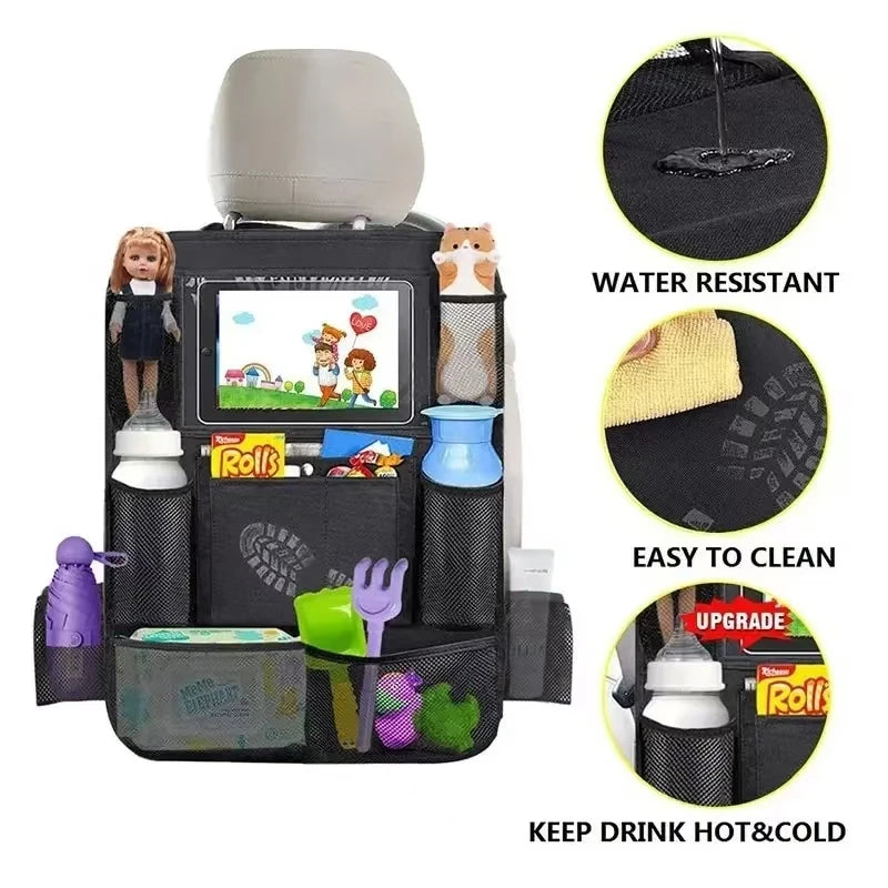 Auto Sitz Aufbewahrung Organizer Multifunktional Oxford Stoff Auto Rücken Multi Tasche Aufbewahrungstasche Mit Touch Screen Tablet Halter