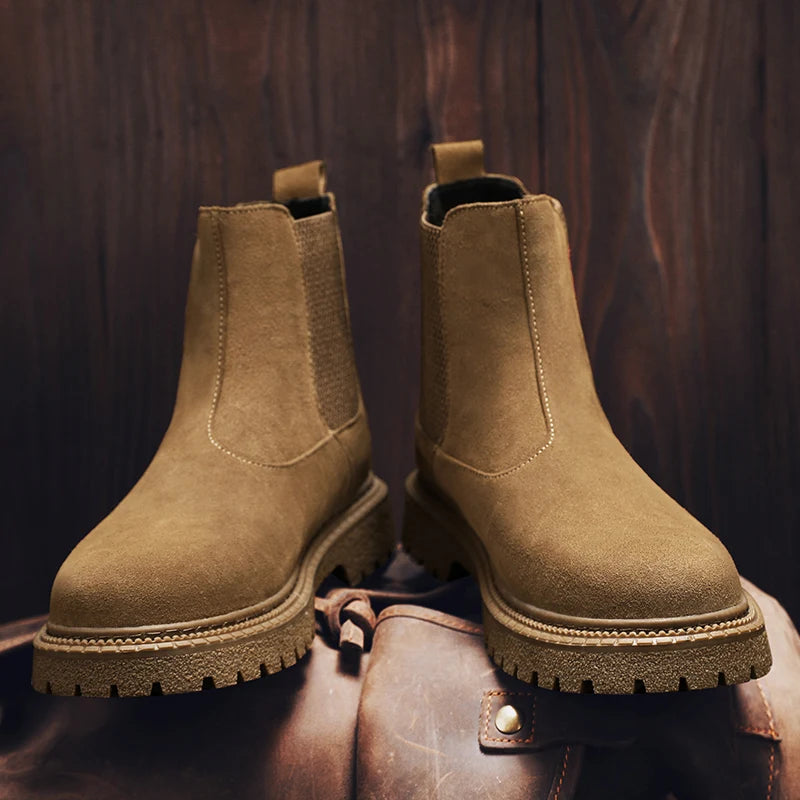 YeinshaarsCN HighTop Leder Stiefeletten Vielseitige - Knöchelhoch, Leder, Reißverschluss