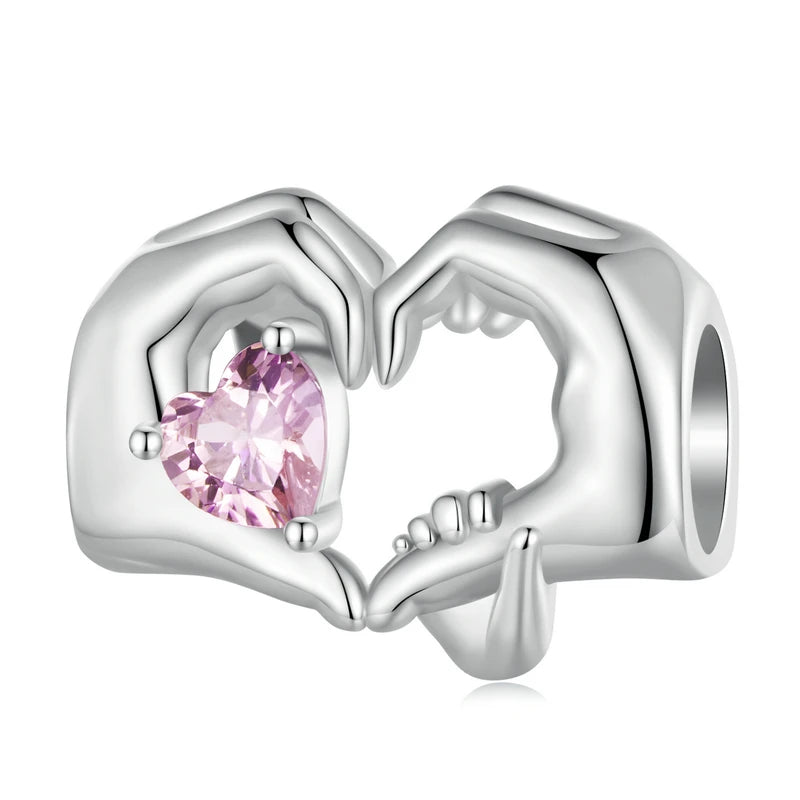 Sterling Silber Anhänger: WOSTU 925 DIY Armband Charms AAA Cubic Zirkonia - Haustier Kamera Biene Kaffee Marienkäfer Perlen Original 1.9g