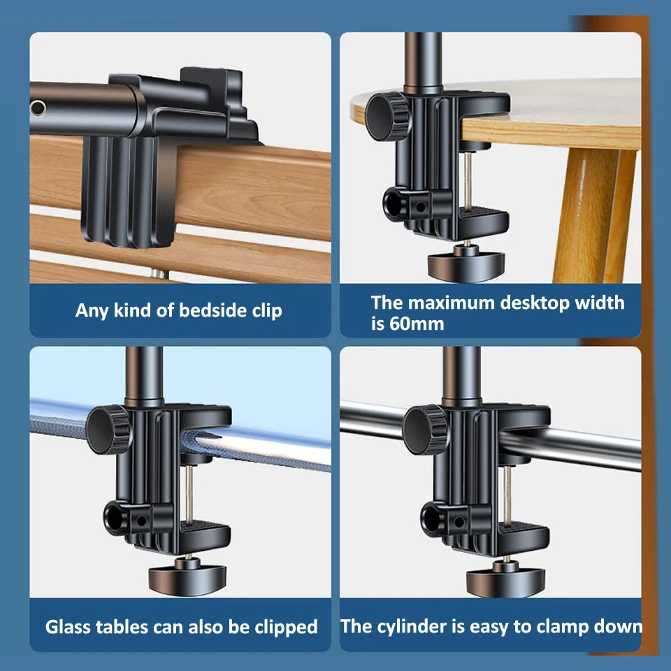 lamgool Tablet-Halterung 360° - Alu, langer Arm, 4–12,9