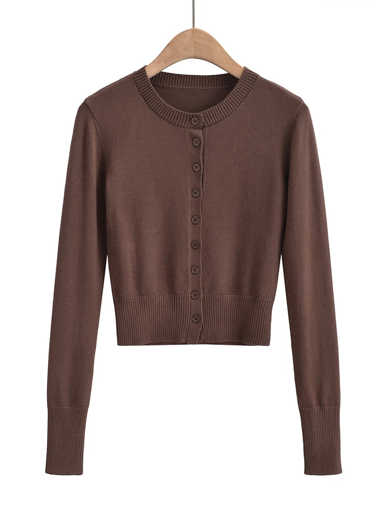 BRUSCRESTCN Korean Crop Cardigan - Größe M Schwarz