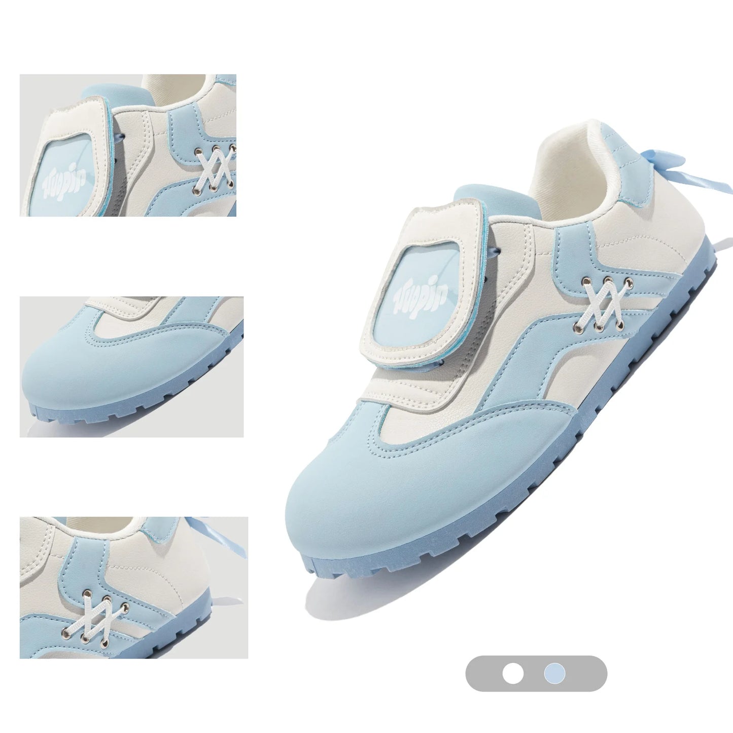 Damen Blaue Schuhe 2025 - Schleife Comic Stil Sneakers - 1cm Flache Schuhe Süße Casual Lolita Stil