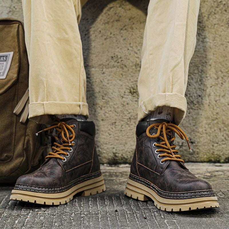 Ghete din piele YEISNDOOCN, căptușeală de pluș pentru iarnă - diverse mărimi, toc plat, tijă până la gleznă