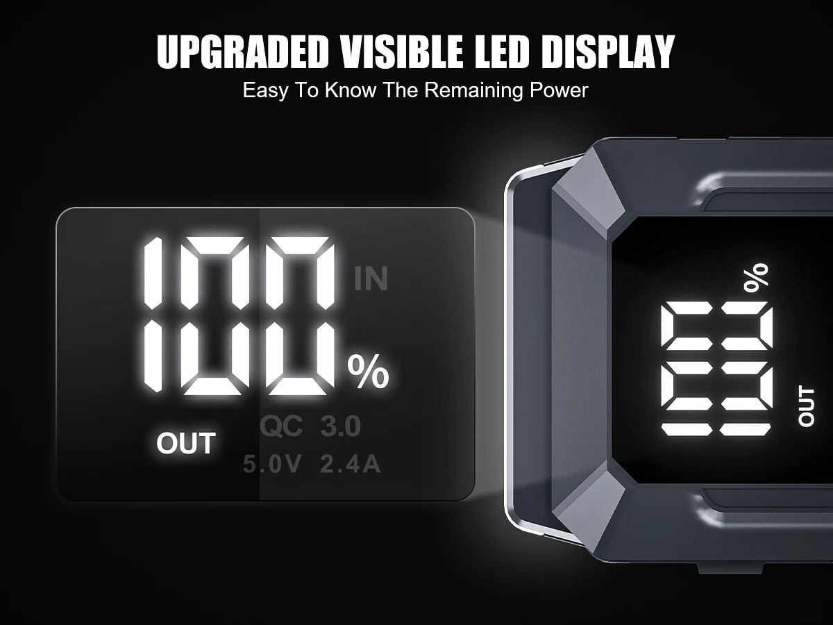 Povasee Jump Starter 5000 A Spitzenstrom - 12000-18000 mAh