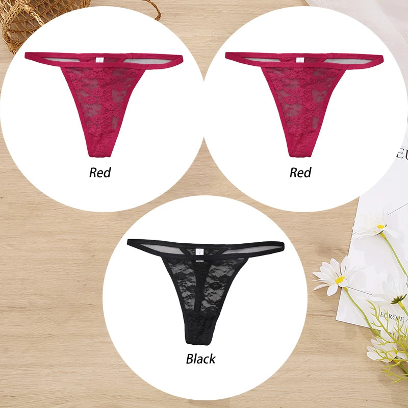 ZhejiangChoice Spitzen-Set Damen G-String - 3er Low Waist