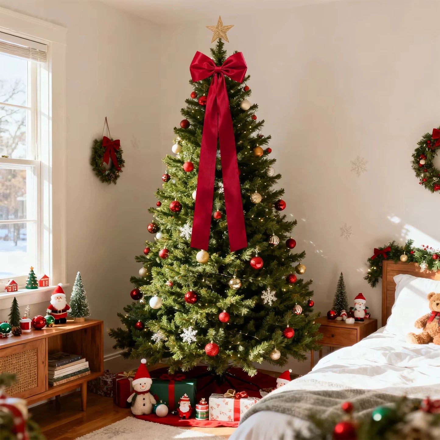 Christmas Bow Decoration Christmas Tree Bow Decoration Christmas Decoration Christmas Party Supplies Holiday Decorations