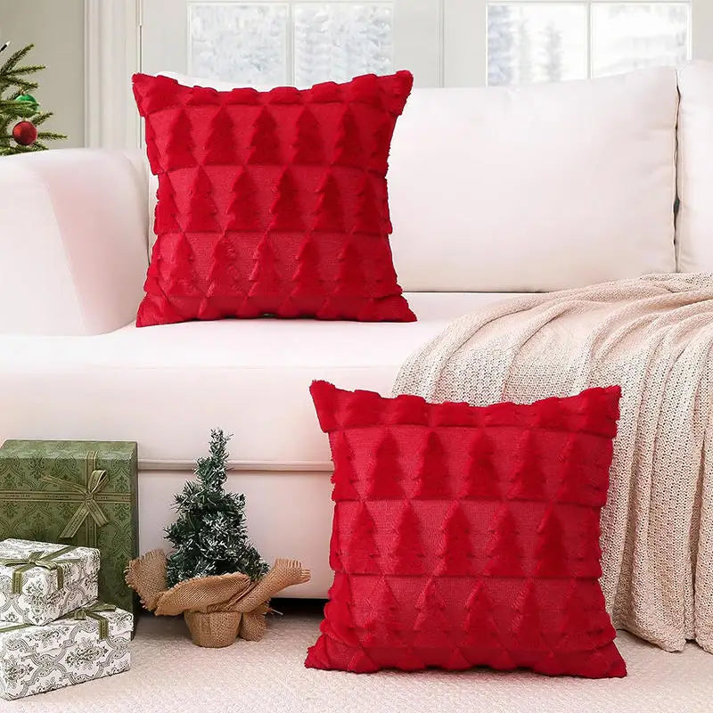Christmas Romantic Throw Pillow Cover Plushh Stamping Waist Cushion Cover Decor Home Decorative Pillowcas