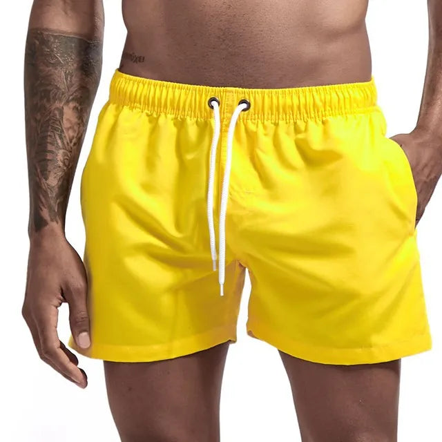 Herren Schnelltrocknende Board Shorts Schwimmhose Badeanzug Atmungsaktiv Kordelzug Mit Taschen