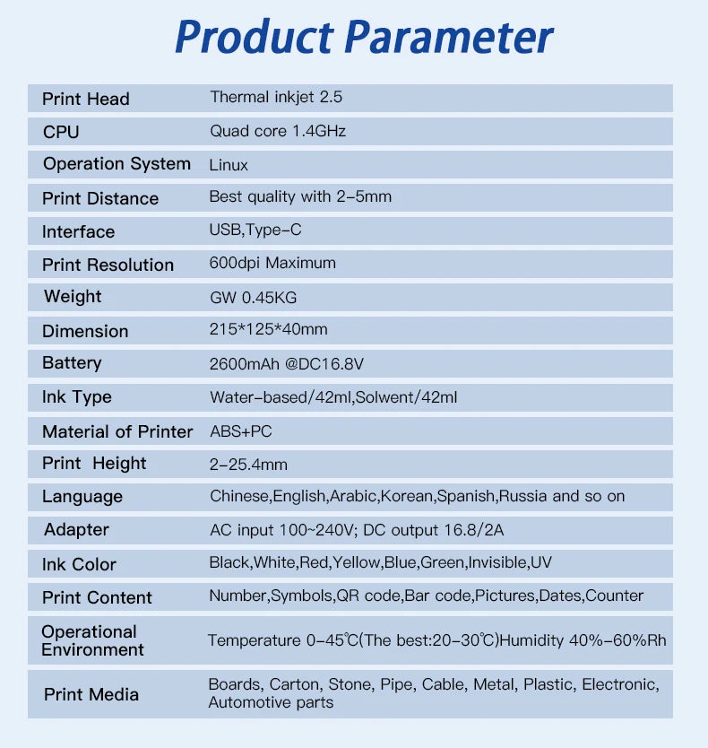 DCODE 1750PLUS-1 Mobil TIJ - 2000mAh 1.4GHz, 25,4mm
