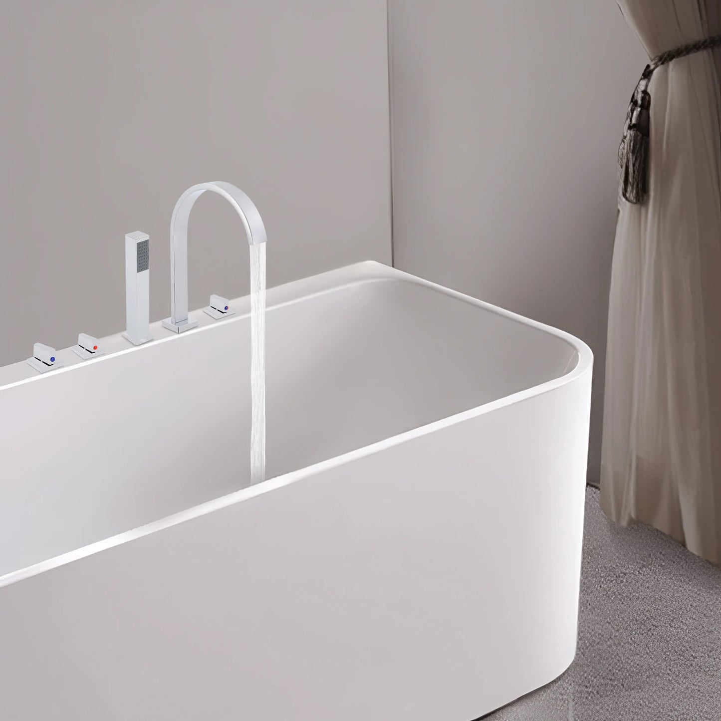 AquaNova Waschtischarmatur Verchromt Messingkörper 5Loch Dreifachgriff