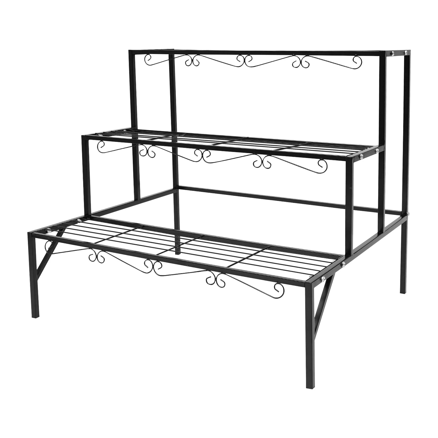 NONE Blumentopf-Präsentationsständer 3-stöckig 70x58x60 cm Metall