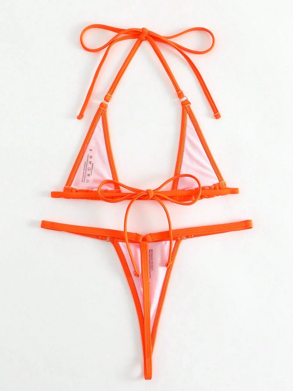 Elegant Micro Bikini Frauen Schwimmanzug Wire-Free Support Low Waist Mini Tanga Brazilian Bikinis Sets