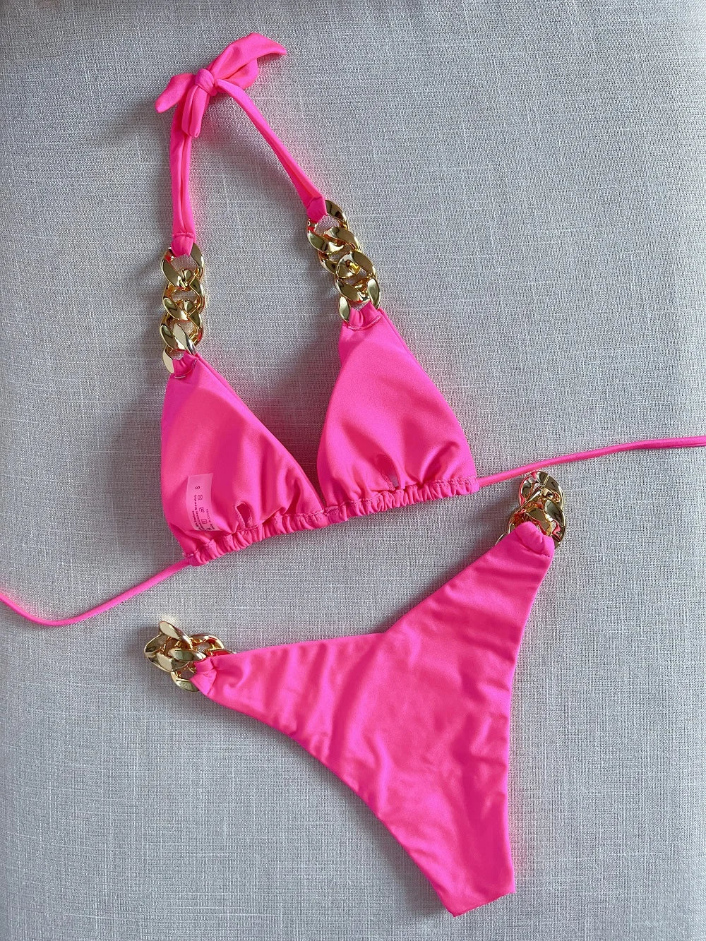 RUOTONGSEPT Elegant Bikini 2025: Verbesserte Unterstützung Nylon Dreieck Badeanzug - Brasilianischer Bikini Set Halter Schwimmbekleidung Frauen 2-teilig