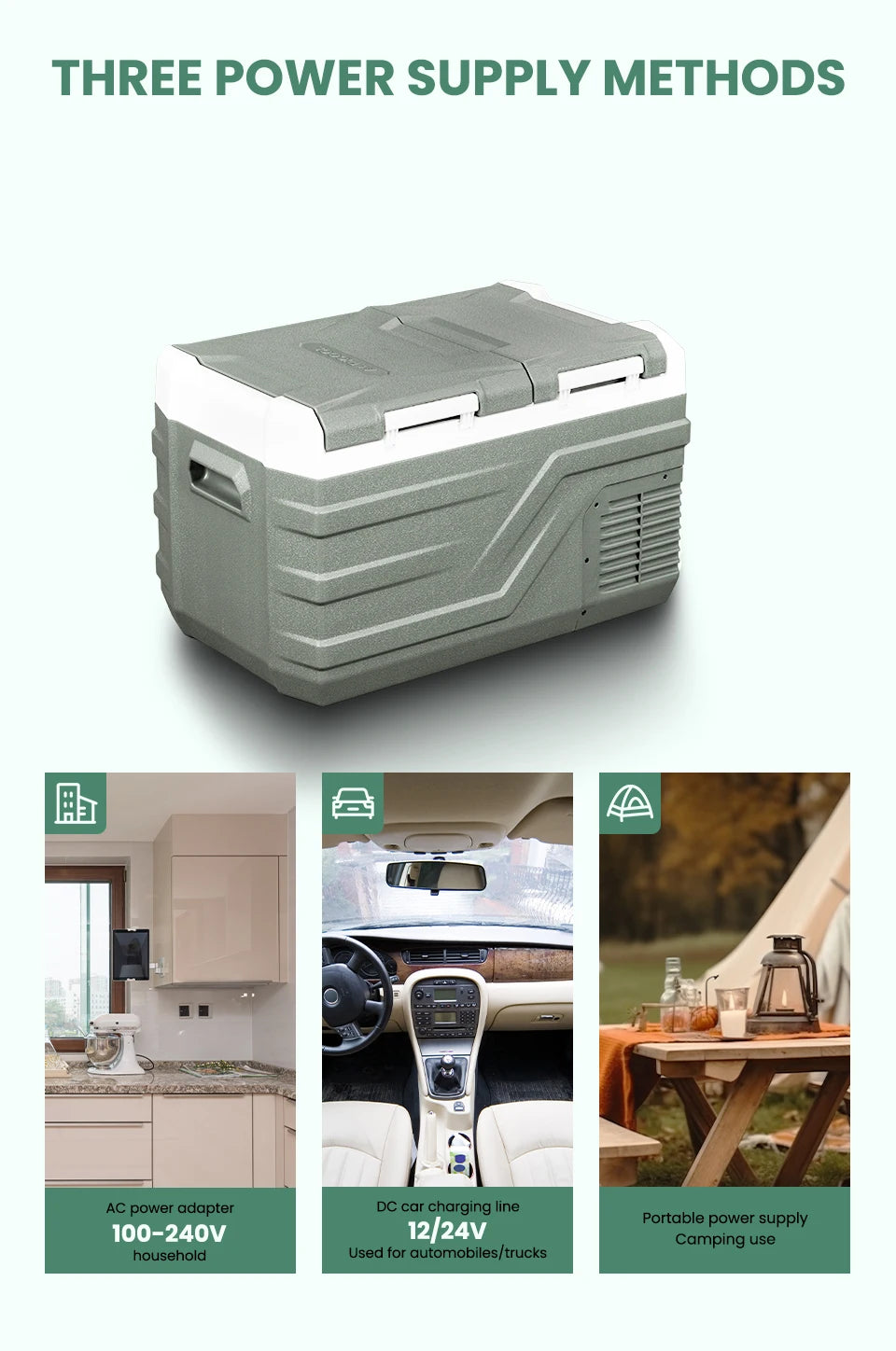 Alpicool NLS 20L 30L 40L Car Refrigerator Mini Fridge Freezer 12V Portable Compressor Cooler 12/24V DC 100-240V AC for Camping