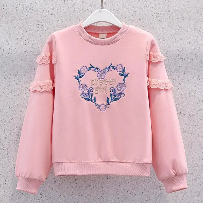 Kinder Set Mädchen Pullover - Langarm Rundhals Größe 4-6J