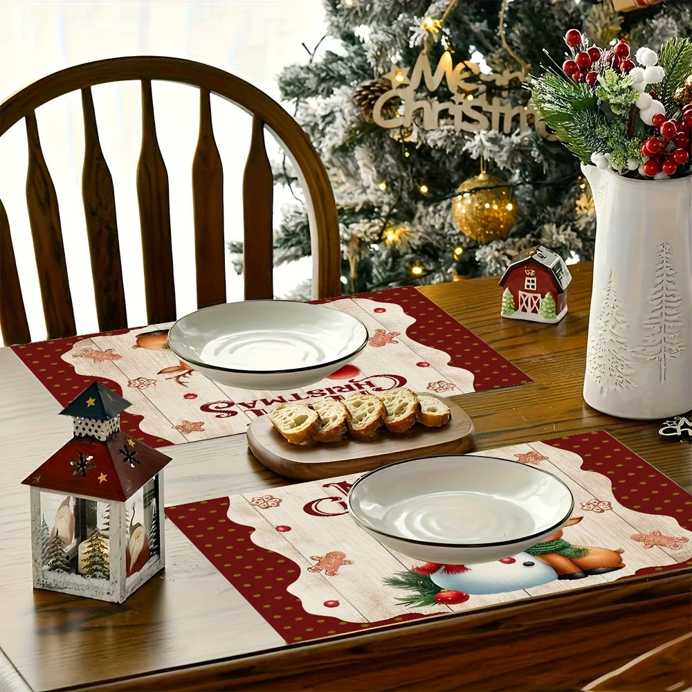 Christmas snowman Table Runner Merry Christmas Decorations for Home 2025 Xmas Party Decor Navidad Natal Noel Gifts New Year 2026