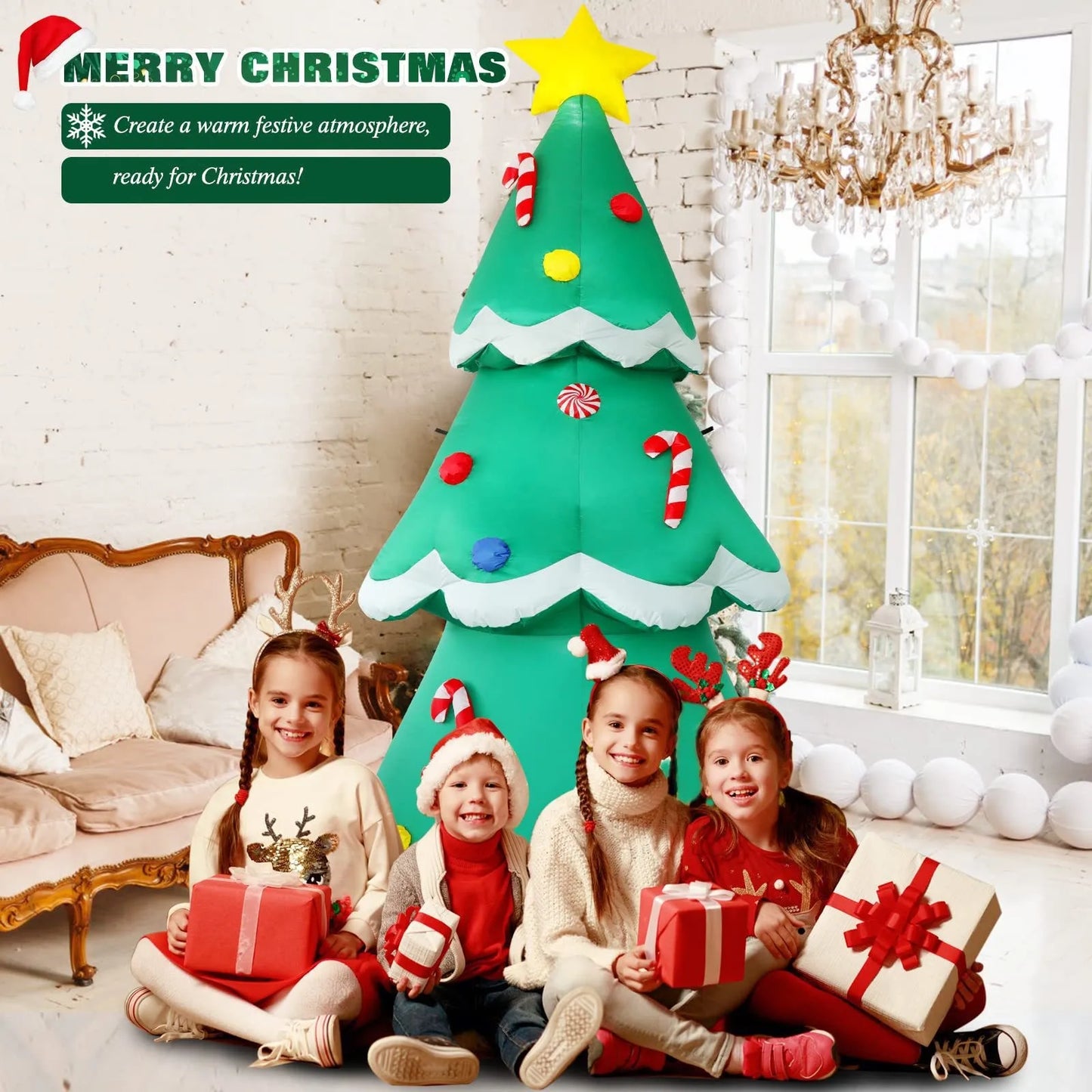 Christmas Inflatable Model,climbing Wall Santa Claus Glowing Inflatable Model, Outdoor Garden Scene Decoration Hanging Ornaments