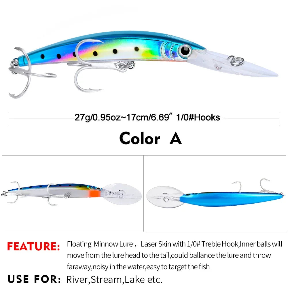 KNCONAN Minnow Köder Tieftaucher - 17cm 27g Kunstköder