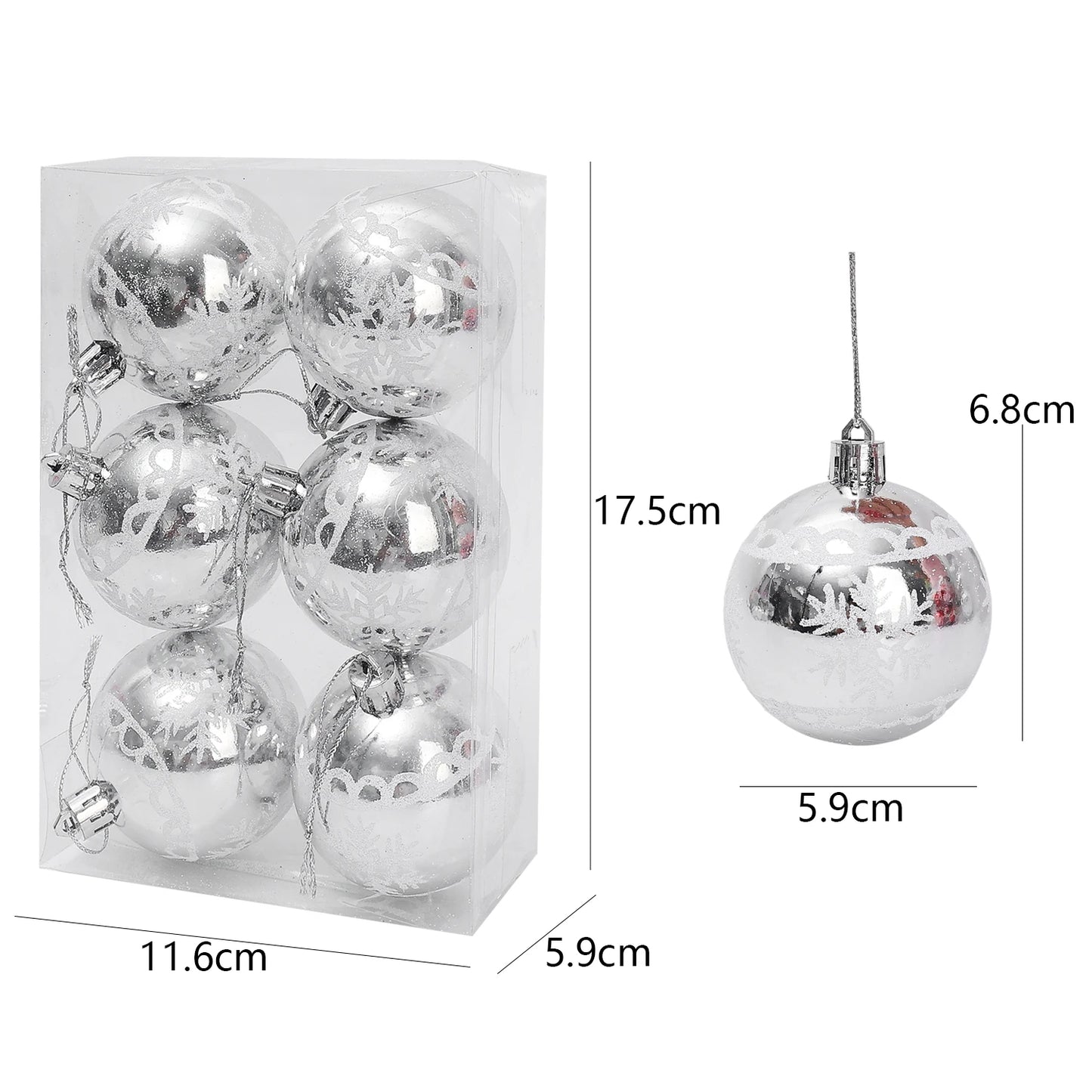 Choice Kunststoff Weihnachtskugeln Set - 24-6 Stück, Durchmesser 6 cm