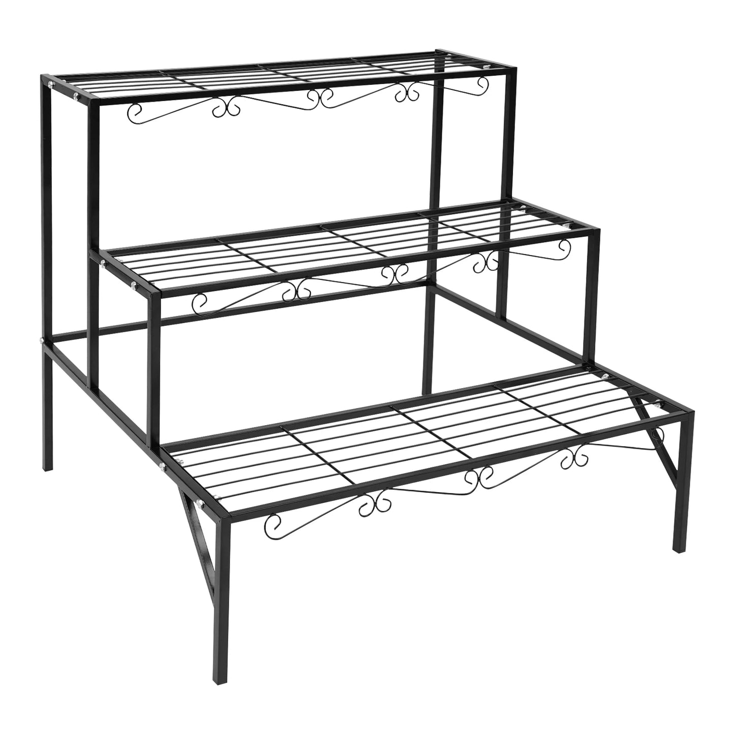 NONE Blumentopf-Präsentationsständer 3-stöckig 70x58x60 cm Metall