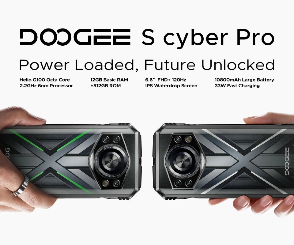 Doogee S Cyber Pro Robustes - 10800 mAh, 33W, 6.6 Zoll