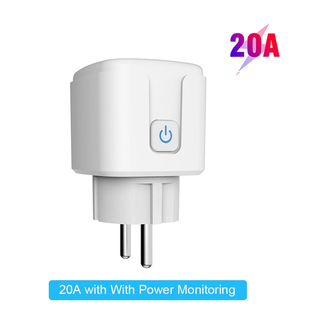 Tuya 16A/20A Smart Plug WiFi - 85–220V EU Steckdose, Kompakt Bauform