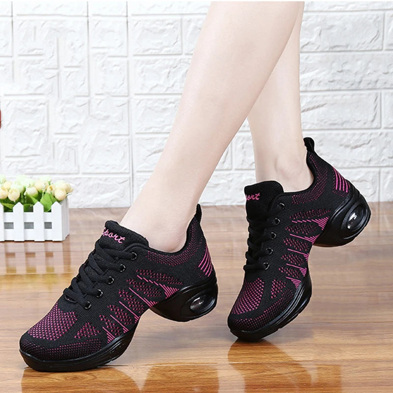 Women's Dance Shoes Woman Jazz Dancing High-quality  Weaving Mesh Sneakers Lady Modern Female Sports