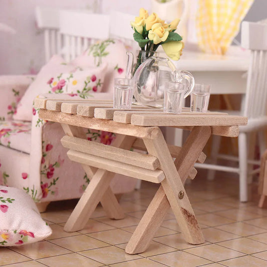 Is Smart Klappbarer Miniatur Tisch - Holz Gestreift Mini