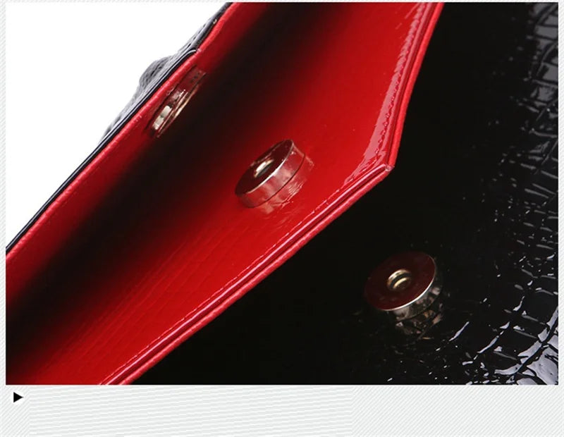 Crocodile pattern leather bag women cowhide shoulder clutch