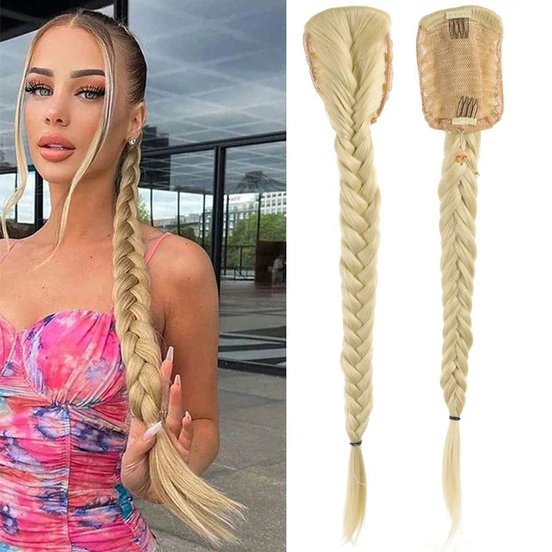 Ponytail extensions – 24 inch synthetic curly drawstring hairpiece for women