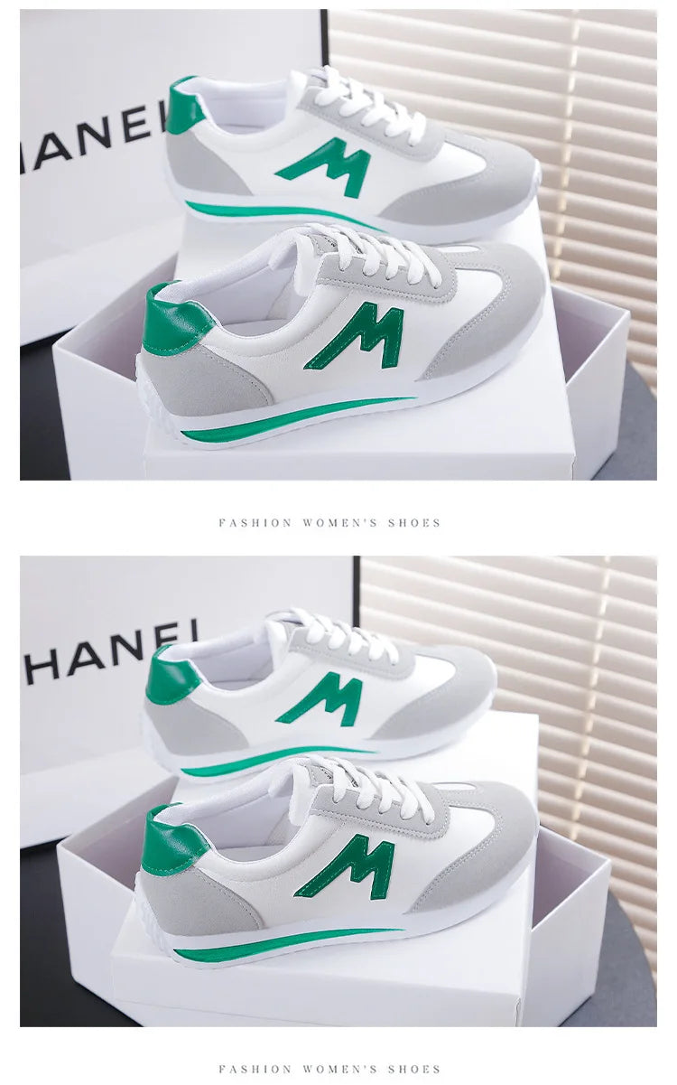 Zapatos Mujer  2024 Women's Round Head Sports Shoes Breathable Cross Lace-up Casual Sports Small White Shoes Tennis Sneakers