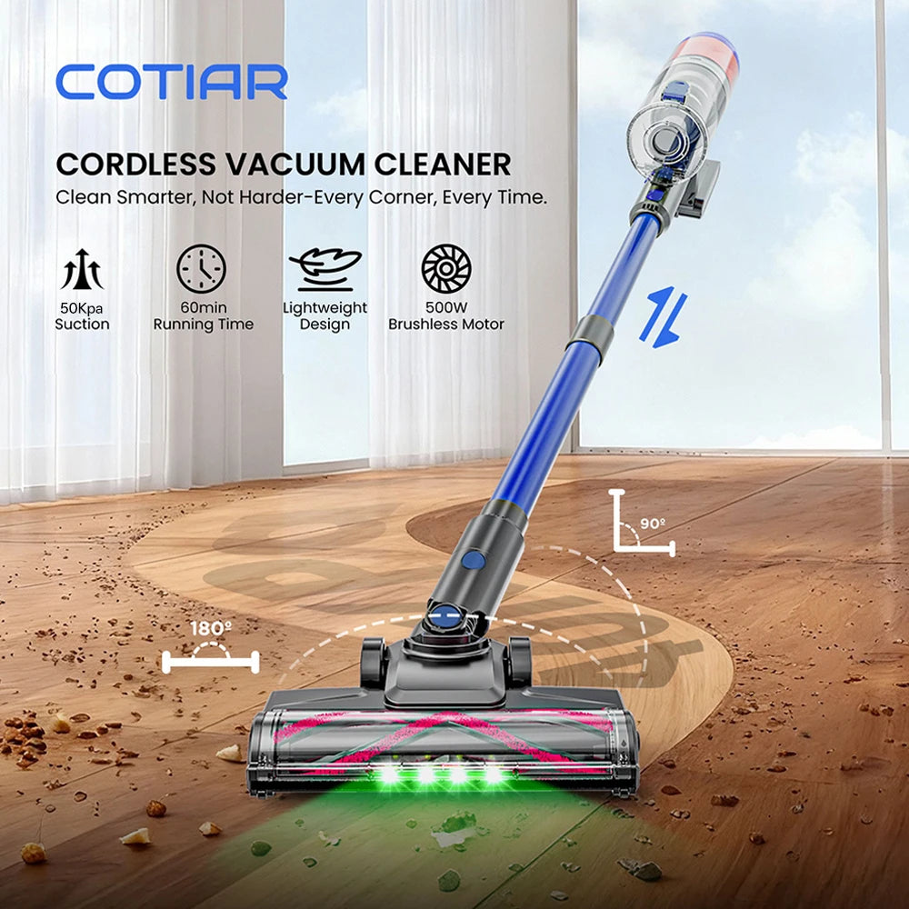 COTIAR R11 Hochleistungs Akku-Staubsauger - 1-2 L, 500 W, Ca. 3 Kg