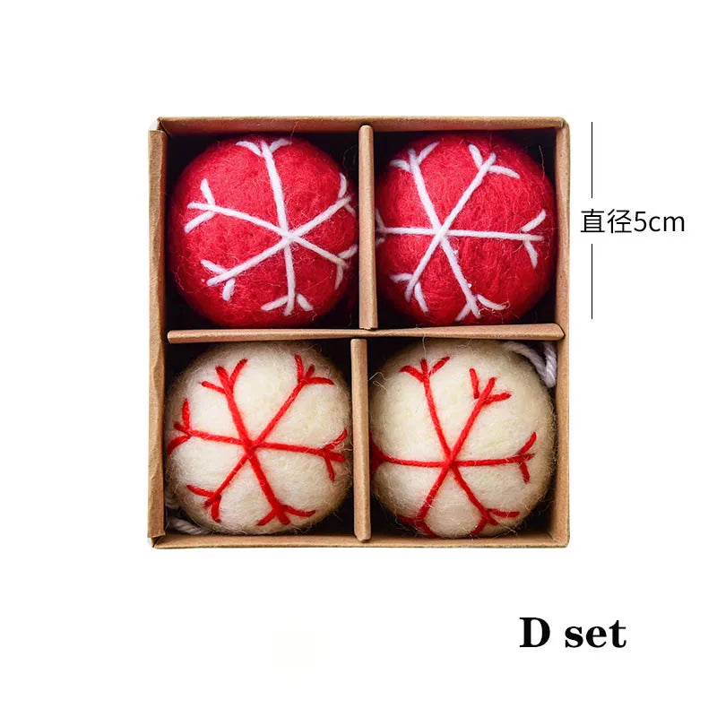 4Pcs Filz Kugeln Handgefertigt - Durchmesser 5 cm, Material Filz, Stückzahl 4