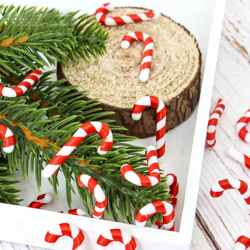 CandyCane Mini Weihnachtsbaumschmuck - Größe 3 cm, 20 Stück, Kunststoff