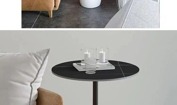 Simple Modern Tea Coffee Table Living Room Household Round Balcony Coffee Table Combination Creative Apartment Sofa Side Table