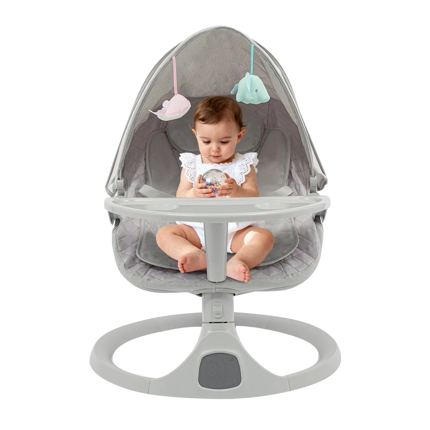 Babyschaukel Bluetooth Steuerung 4 Timer 0 Bis 18 Monate Hellgrau